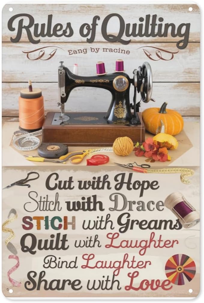 Art Craft Room - Quilters Guide Tin Sign IN Retro