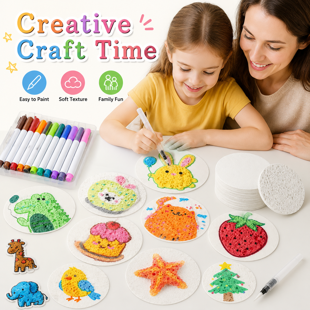 Art Craft Using Paper - 3D Puffy Foam Painting Paper Magic