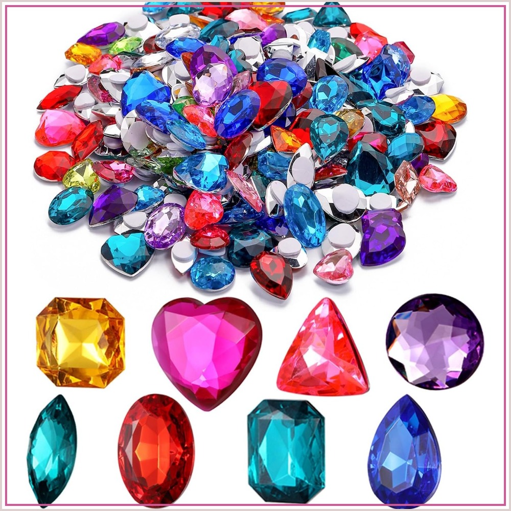 Art Craft Jumbo - 110pcs Jumbo Bling Crystal Gem Stickers