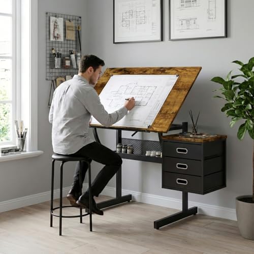 Art & Craft Tape - Adjustable Art Desk with Storage, 0-75°