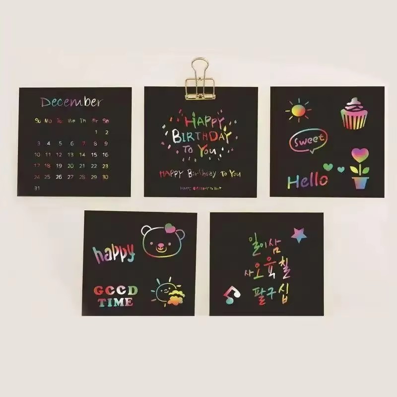 100pcs Scratch-Off Pad Cards R - Art Craft Rainbow 评论和价格