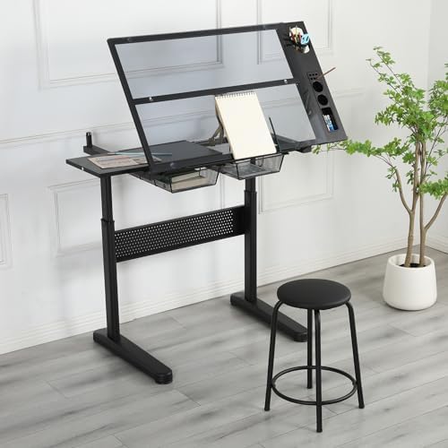 Glass Craft Table Drawing Desk - Art & Craft Tape 评论和价格