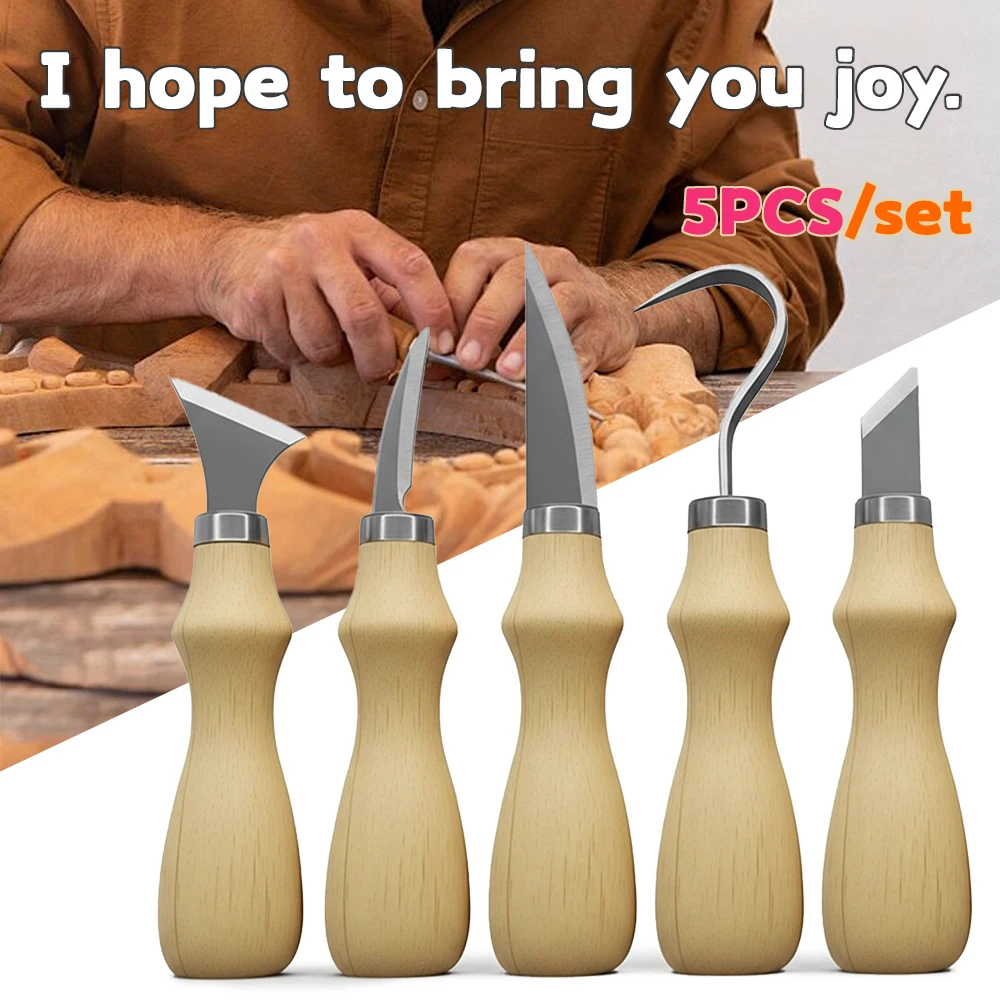 5Pcs Wood Carving Tools Set,Cu - Art Craft Knife 评论和价格