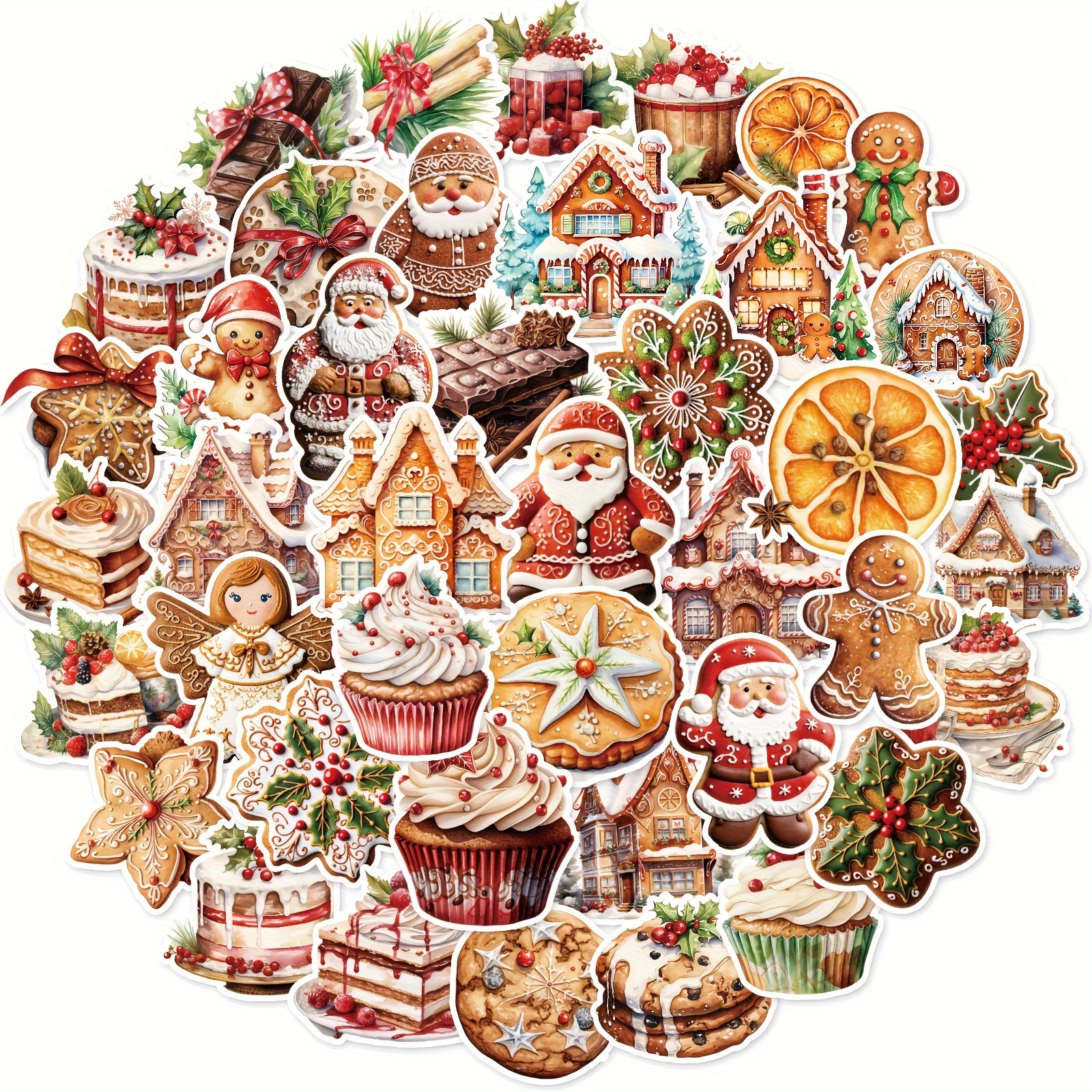 50PCS Vintage Christmas Sticke - Art Craft Journals 评论和价格
