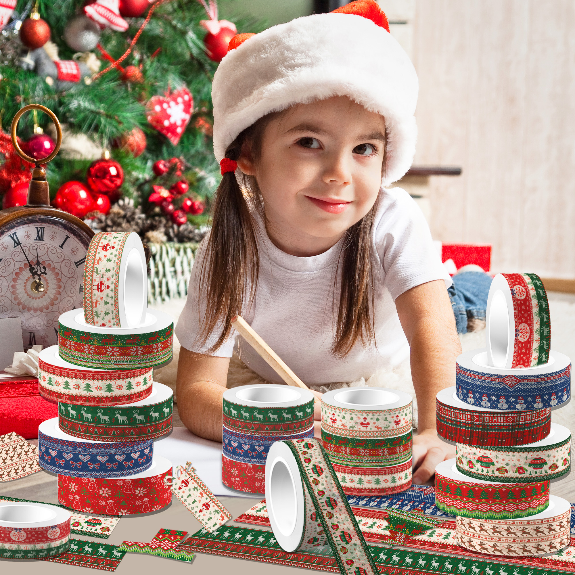 Christmas Washi Tape And Backg - Washi Tape Rolls 评论和价格