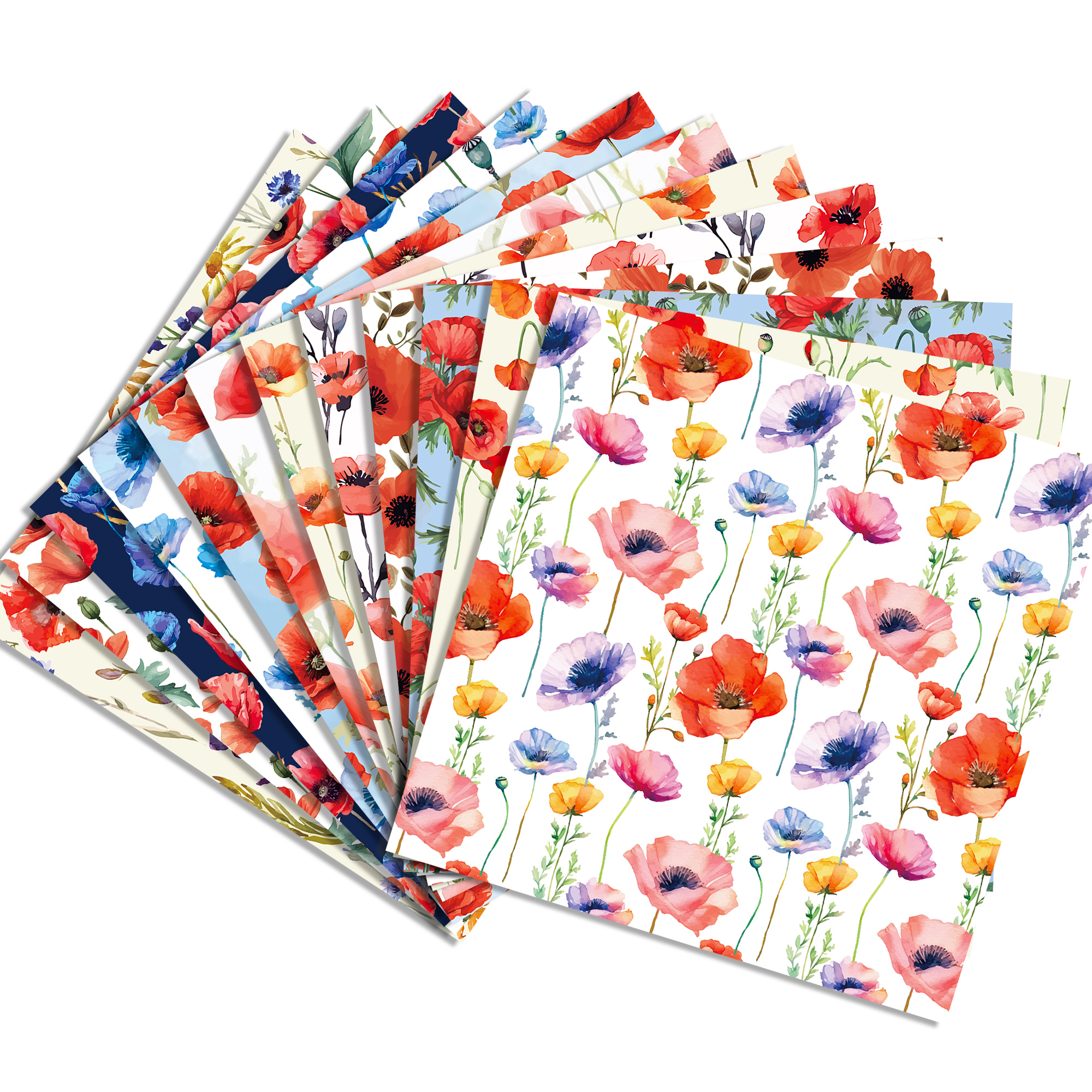 24pcs 30*30cm Poppy Red Flower - Art Craft With Paper 评论和价格