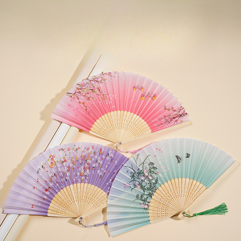 Chinese Silk Folding Fan Vinta - Art Craft Video 评论和价格