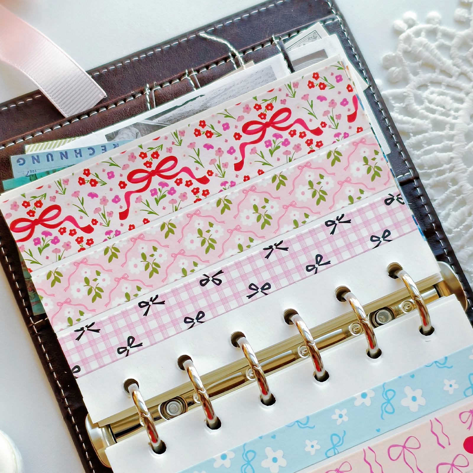 16 Rolls Pink Bow Washi Tapes  - Art Craft Journals 评论和价格