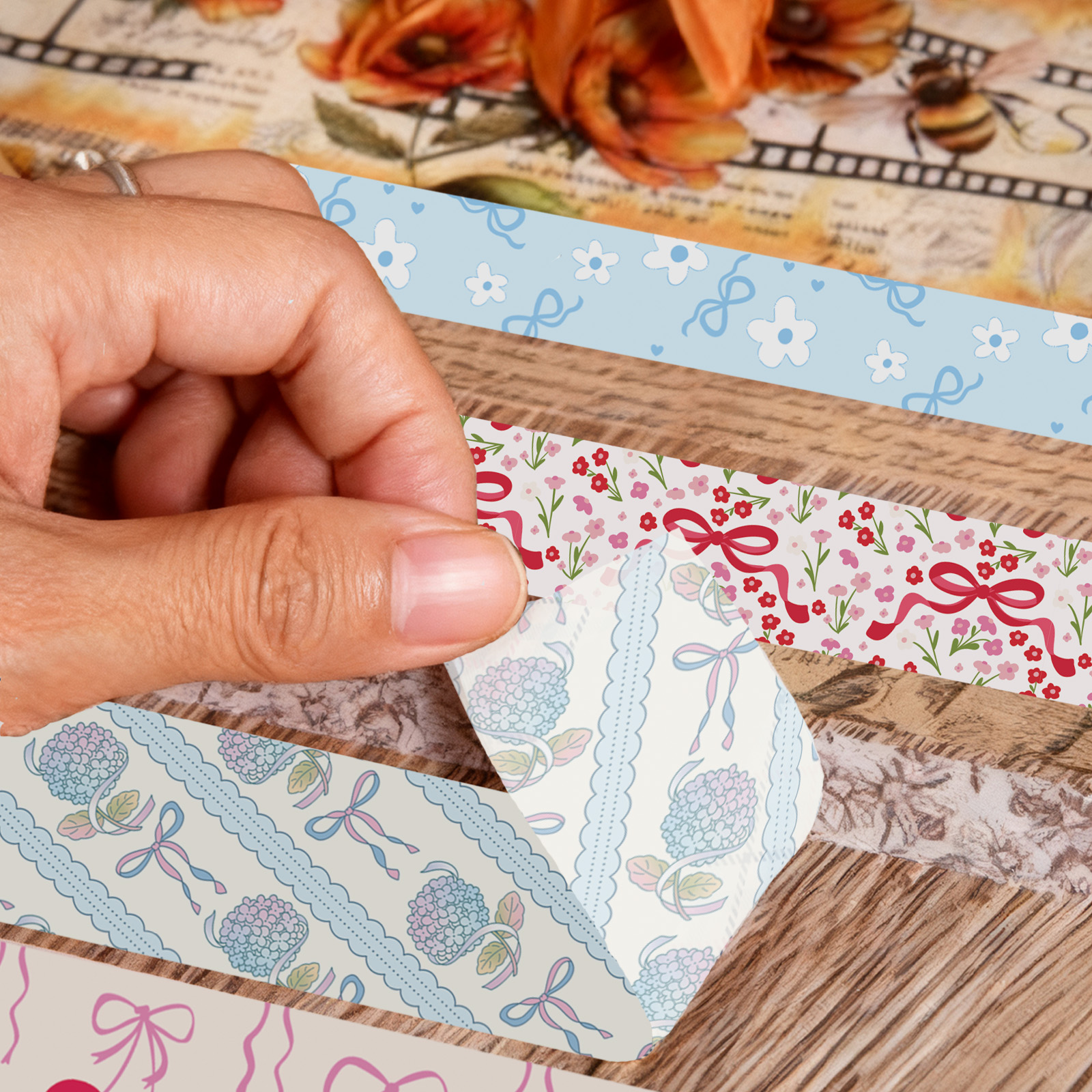 16 Rolls Pink Bow Washi Tapes  - Art Craft Journals 评论和价格