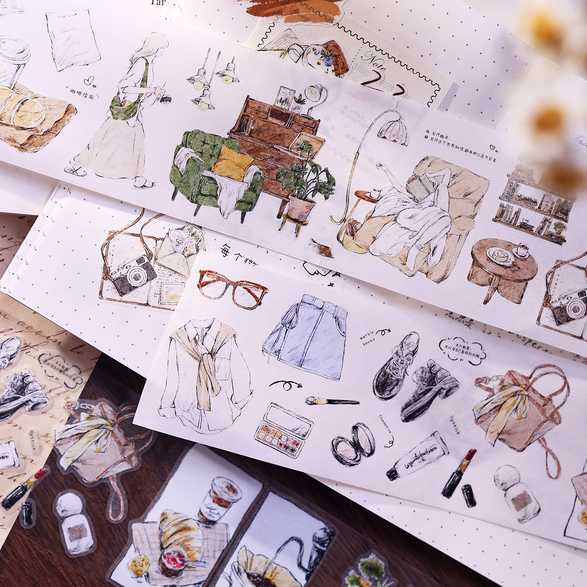 XiaoBaiJia Studio Vintage Girl - Washi Tape Rolls 评论和价格