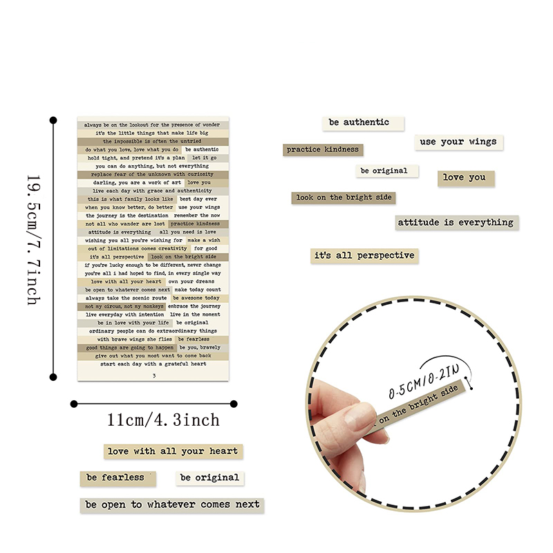 8pcs Brown Notes Quote Sticker - Art Craft Journals 评论和价格