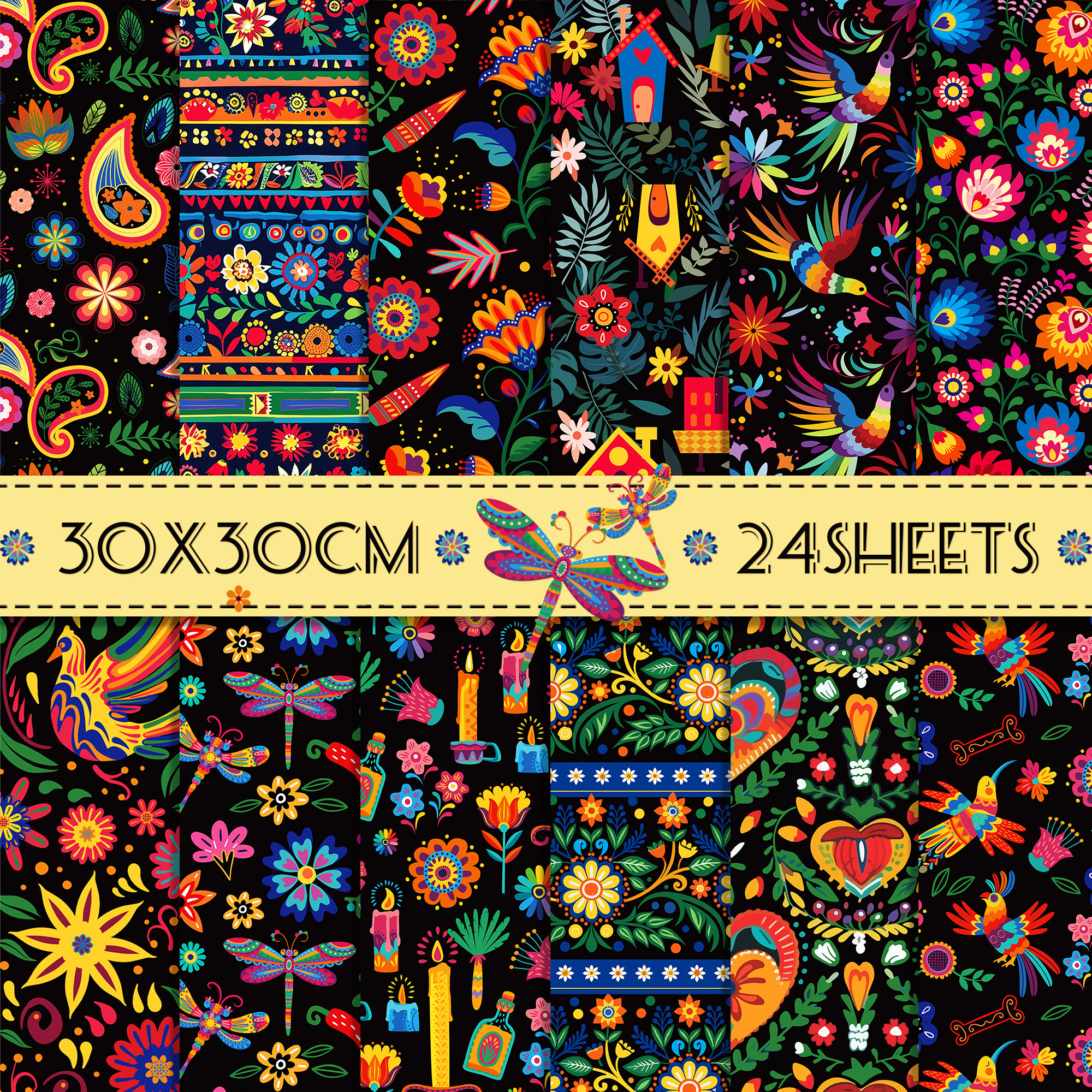 24pcs Mexican Scrapbook Paper  - Art Craft With Paper 评论和价格