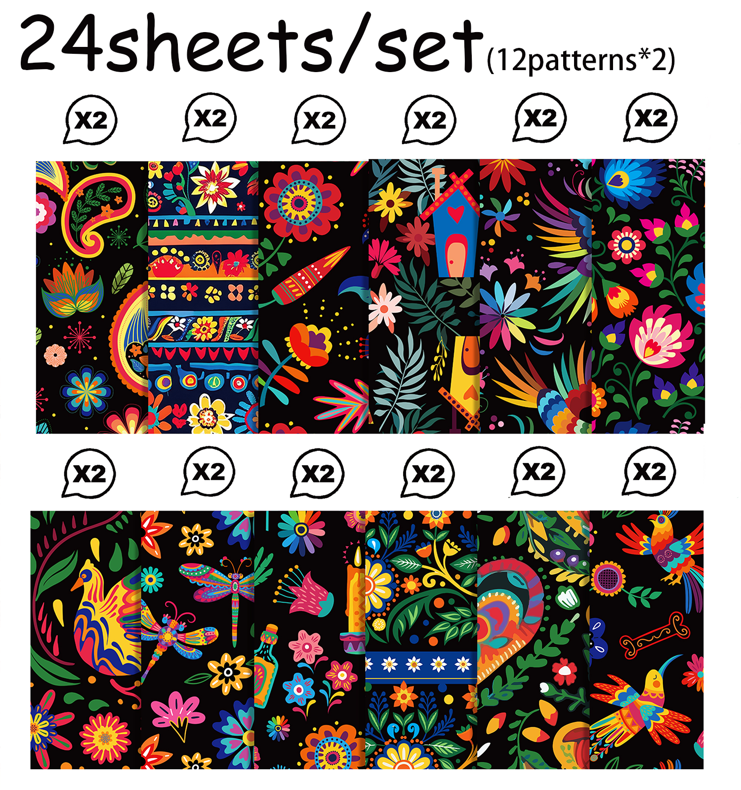 24pcs Mexican Scrapbook Paper  - Art Craft With Paper 评论和价格
