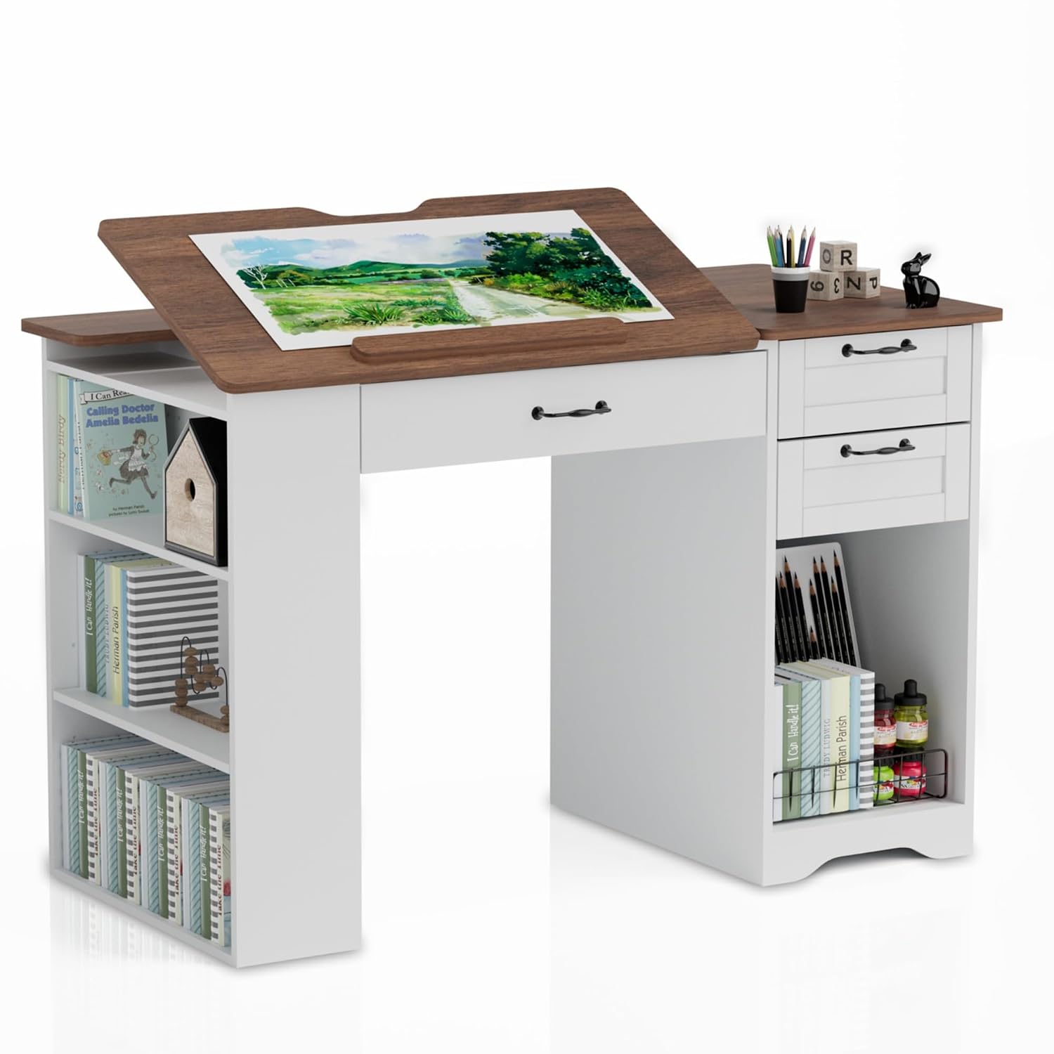 Drafting Table with Storage Ca - Art & Craft Tape 评论和价格