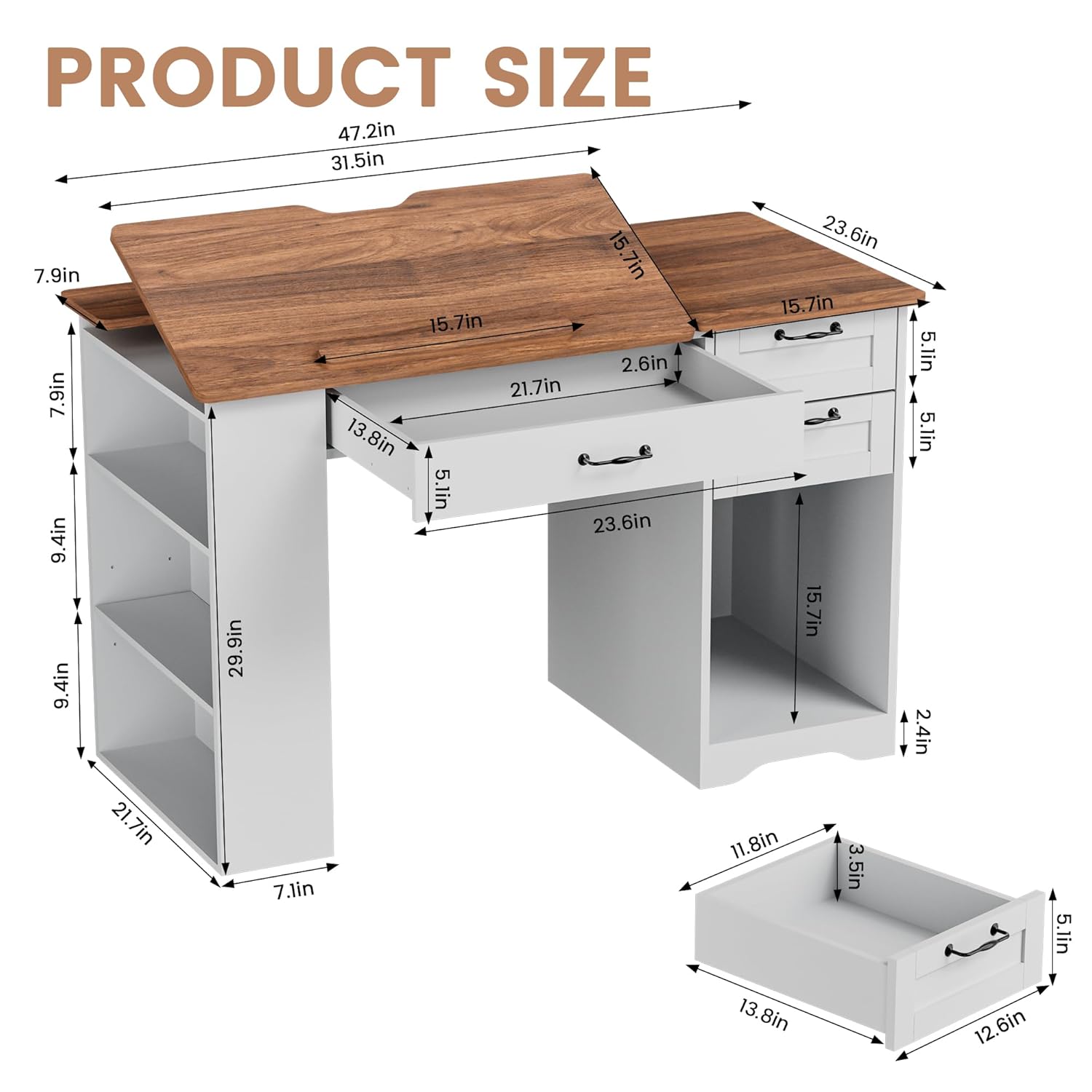 Drafting Table with Storage Ca - Art & Craft Tape 评论和价格