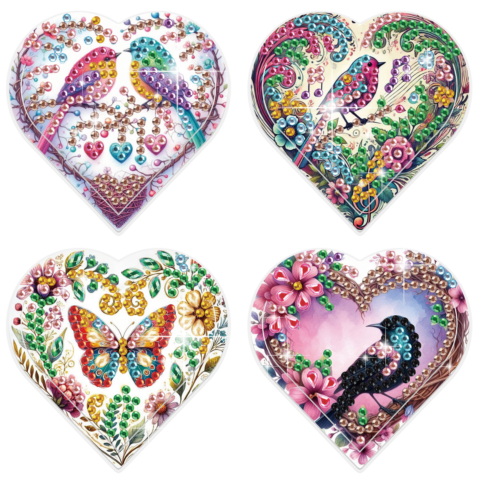 4PCS Diamond Painting Heart Sh - Art Craft Kits 评论和价格