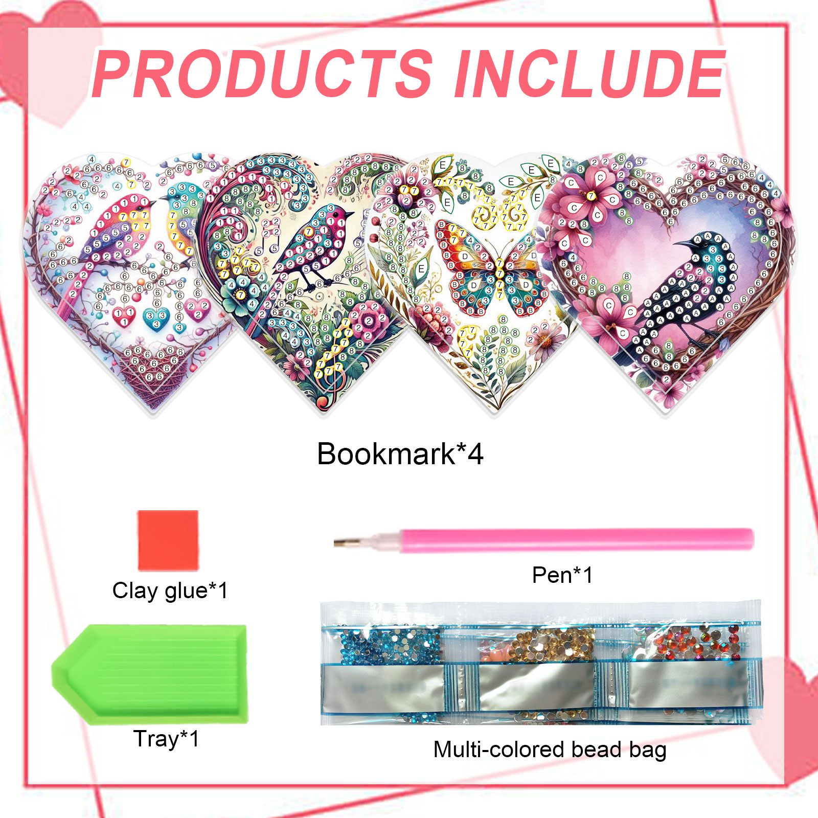 4PCS Diamond Painting Heart Sh - Art Craft Kits 评论和价格