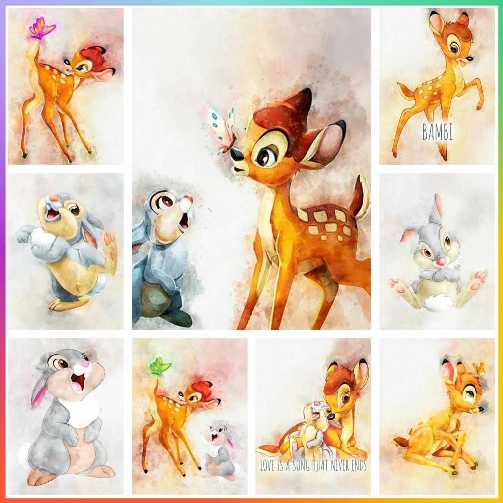Disney Bambi Thumper Watercolo - Art Craft Disney 评论和价格