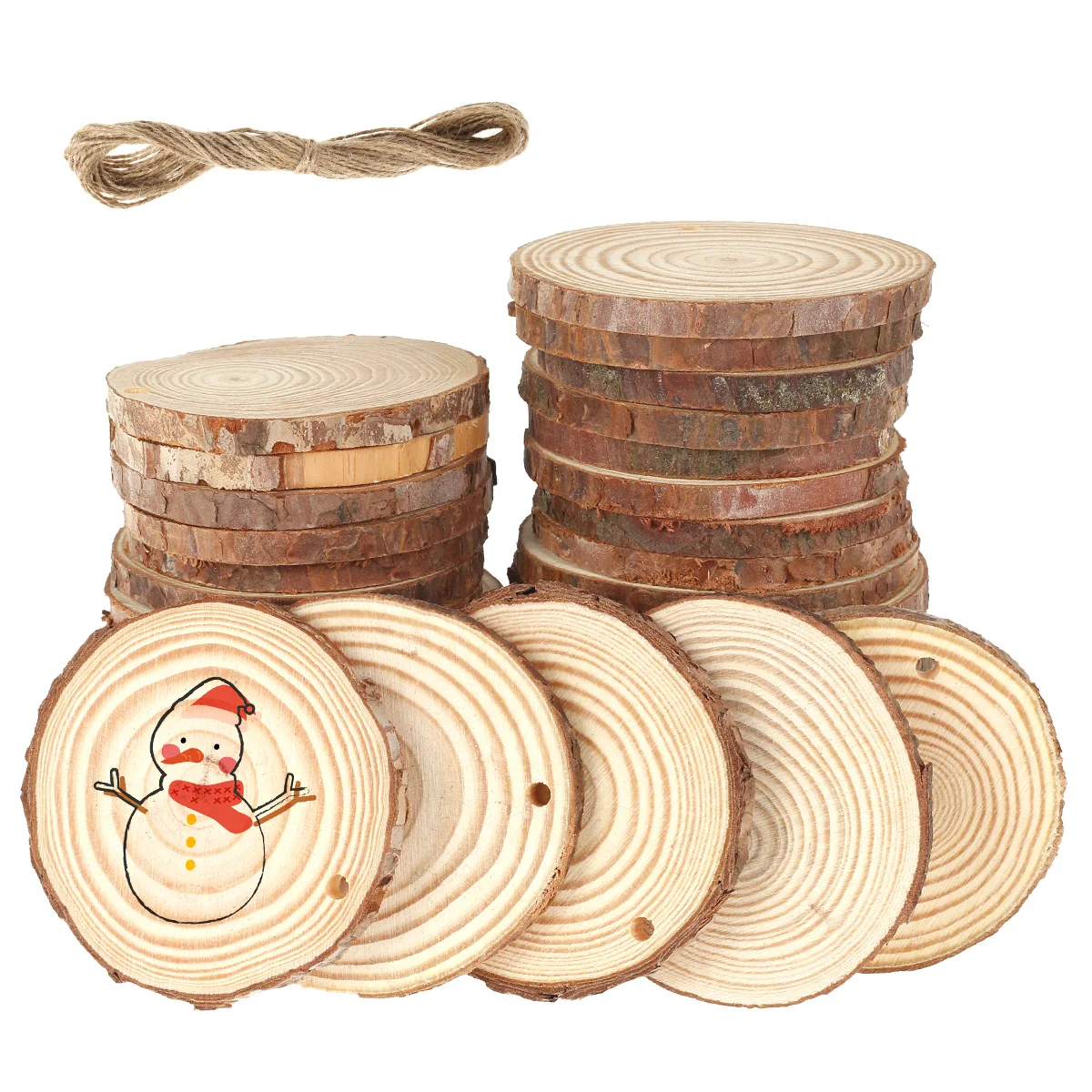 30pcs Natural Wood Slices Craf - Art Craft Christmas Tree 评论和价格