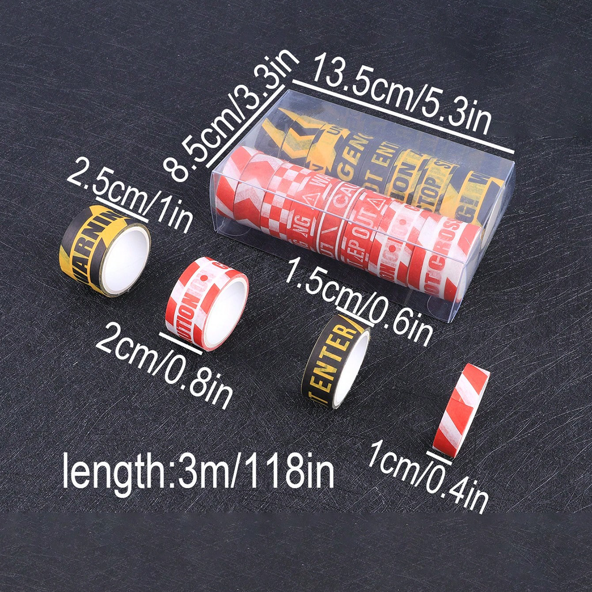 16 Rolls/Box, Creative Warning - Washi Tape Rolls 评论和价格