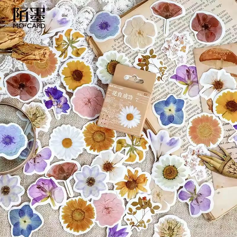 45 Pcs Fresh Flowers Sticker S - Art Craft Journals 评论和价格