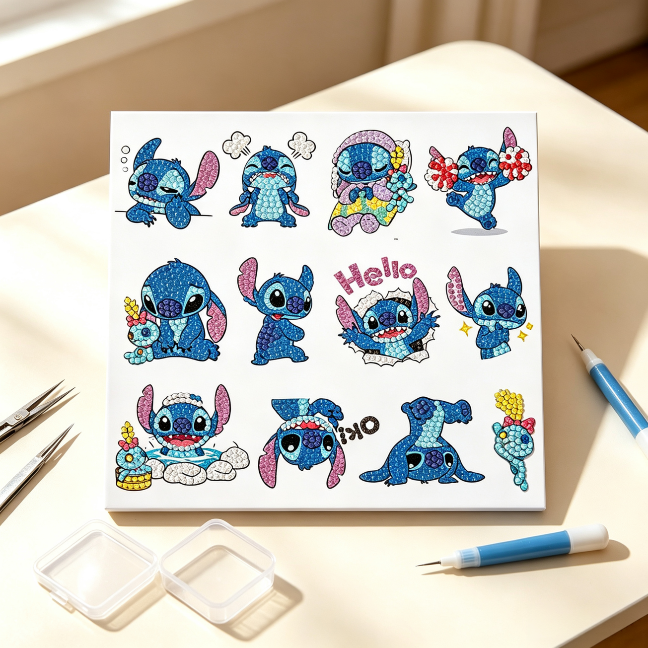 Cute Blue Alien Cartoon Diamon - Art Craft Disney 评论和价格