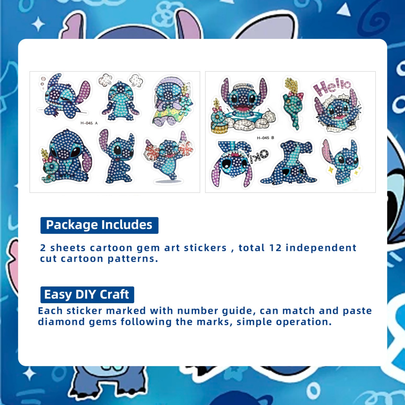 Cute Blue Alien Cartoon Diamon - Art Craft Disney 评论和价格