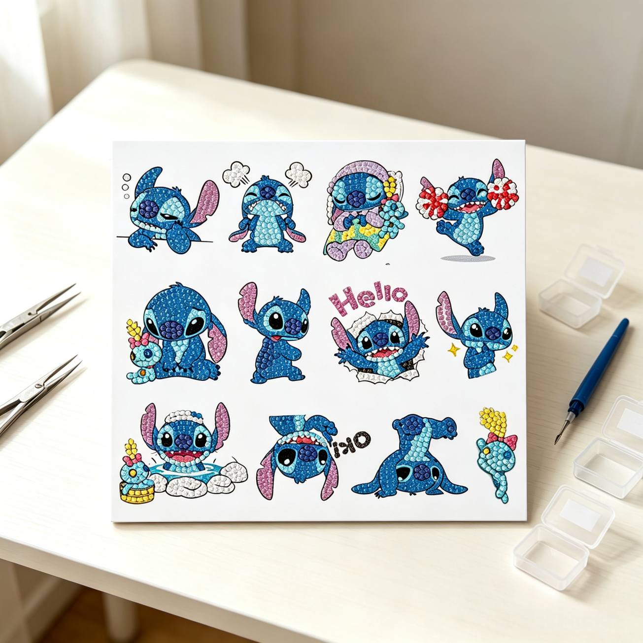 Cute Blue Alien Cartoon Diamon - Art Craft Disney 评论和价格