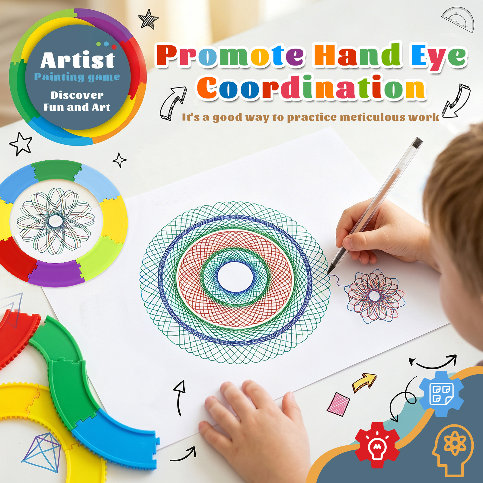 Spiral Art Gear Geometric Rule - Art Craft Kits 评论和价格