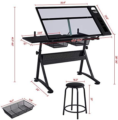 Drafting Table w/Stool Height  - Art & Craft Tape 评论和价格