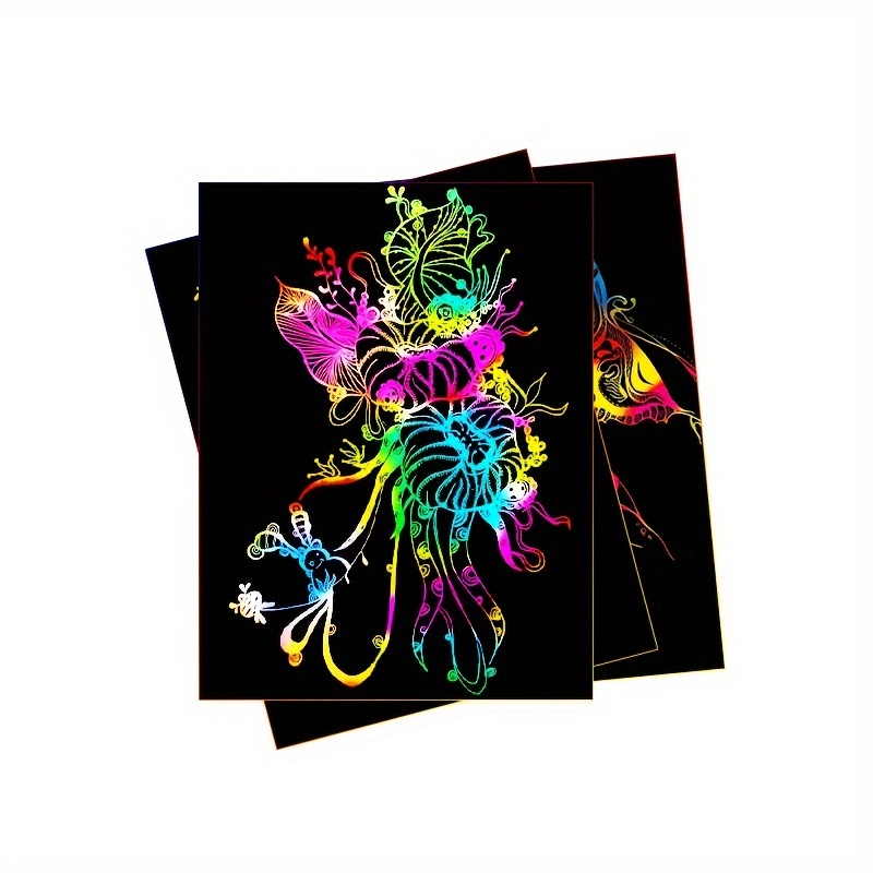 50 pcs Scratch Paper Kids Rain - Art Craft Rainbow 评论和价格