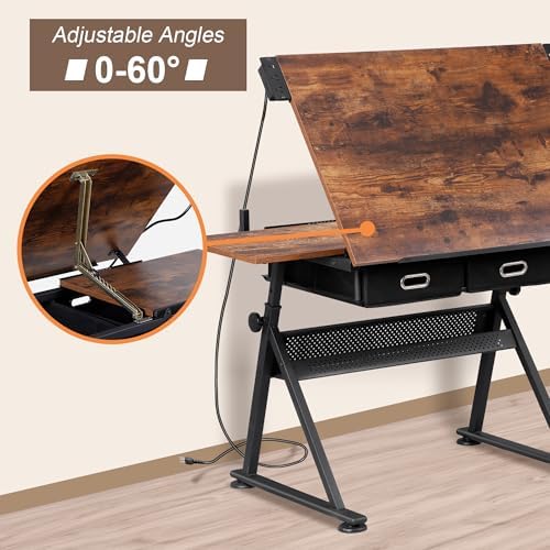 Adjustable Drafting Table with - Art & Craft Tape 评论和价格