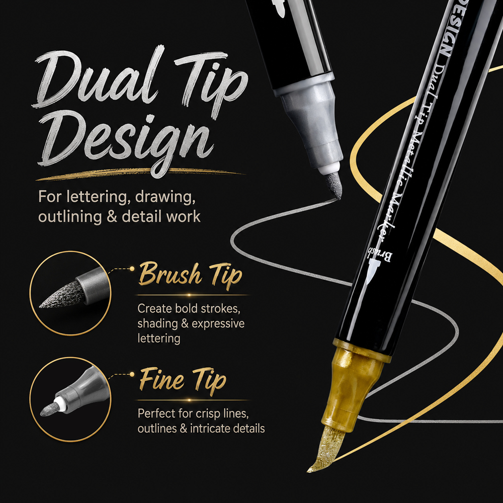 Dual-Tip Metallic Acrylic Pain - Art Craft Journals 评论和价格