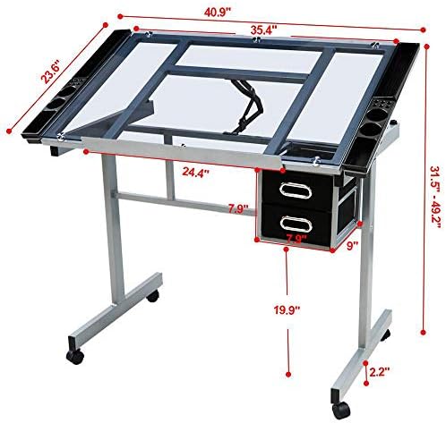Drawing Desk Adjustable Glass  - Art & Craft Tape 评论和价格