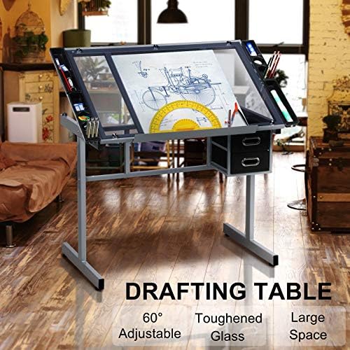 Drawing Desk Adjustable Glass  - Art & Craft Tape 评论和价格