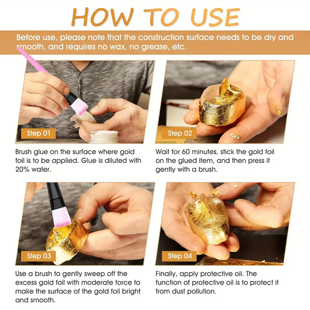 100ML/200ML Golden Foil Adhesi - Art Craft Kits 评论和价格