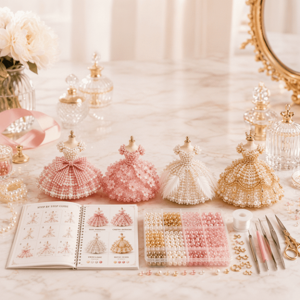 Tiny Beads 3D Beaded Dress Kit - Art Craft Rainbow 评论和价格