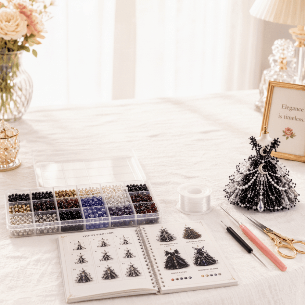 Tiny Beads 3D Beaded Dress Kit - Art Craft Rainbow 评论和价格