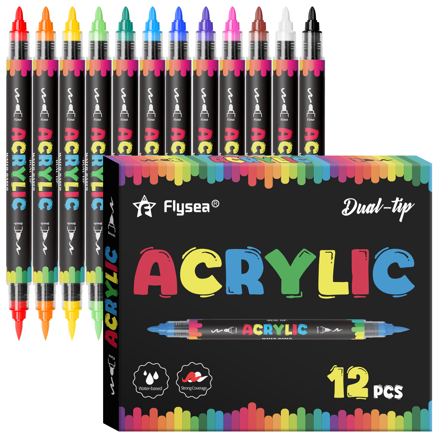 Dual-Tip Acrylic Marker Set, 1 - Art Craft Using Paper 评论和价格