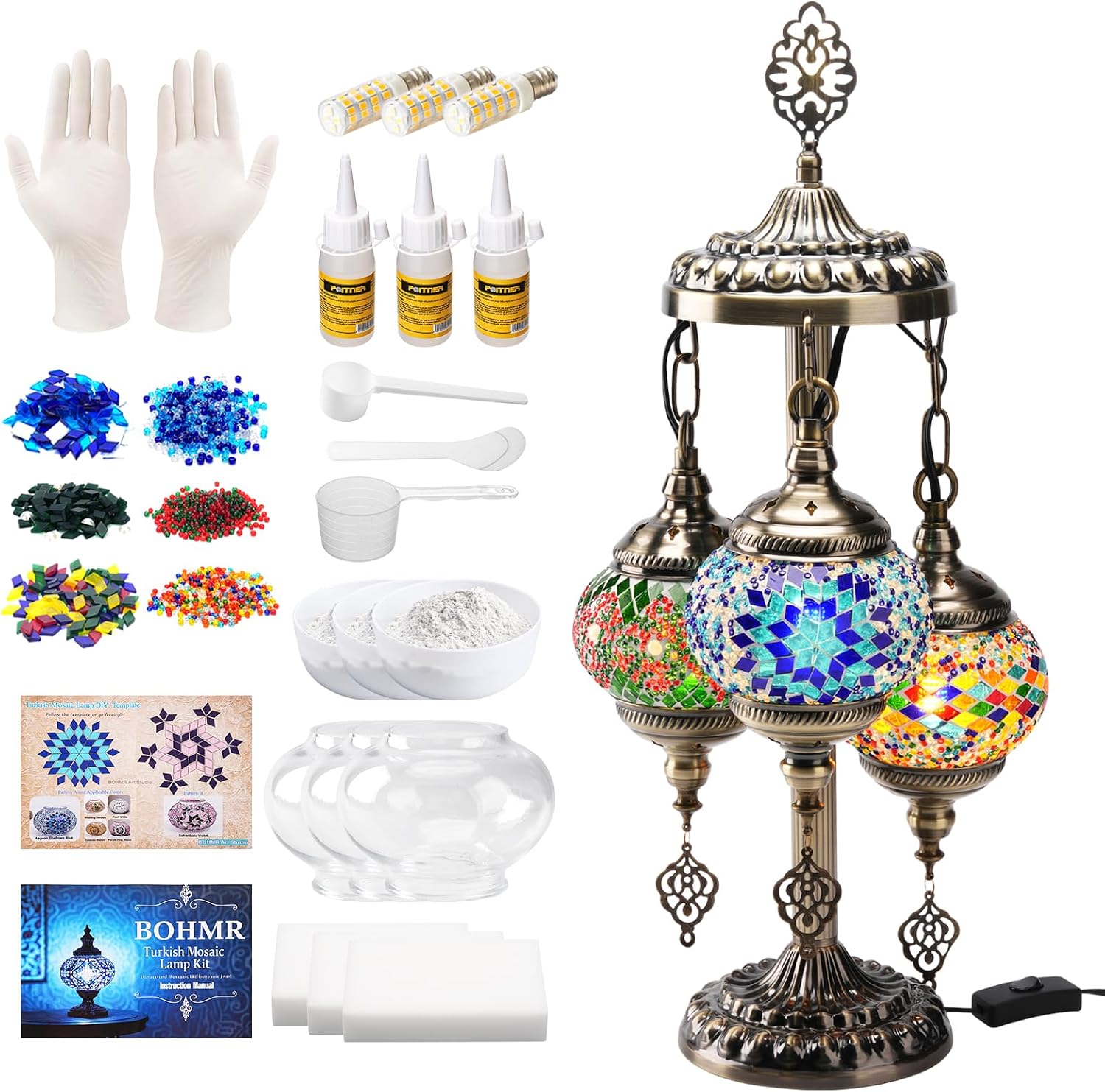 DIY 3 Globe Turkish Mosaic Lam - Art Craft Kits 评论和价格