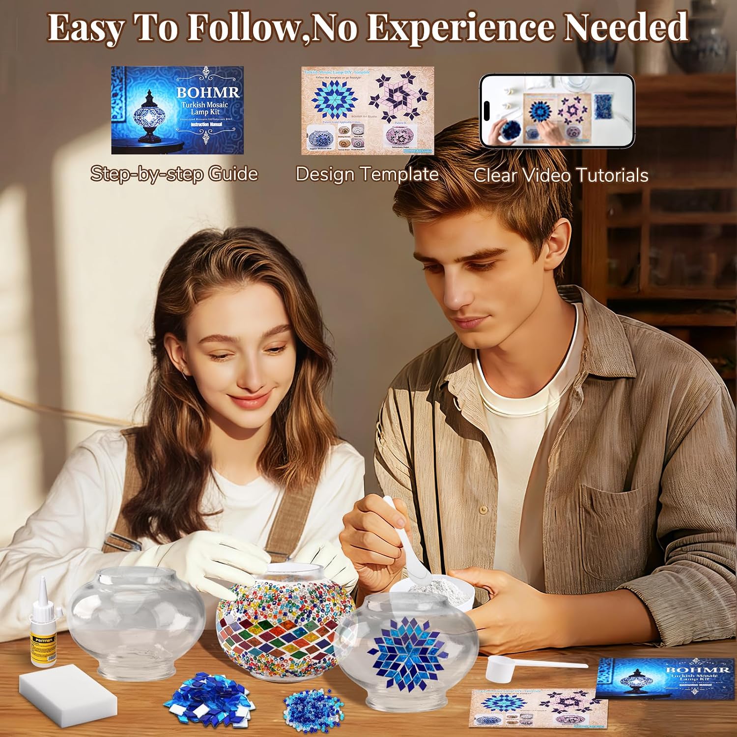 DIY 3 Globe Turkish Mosaic Lam - Art Craft Kits 评论和价格