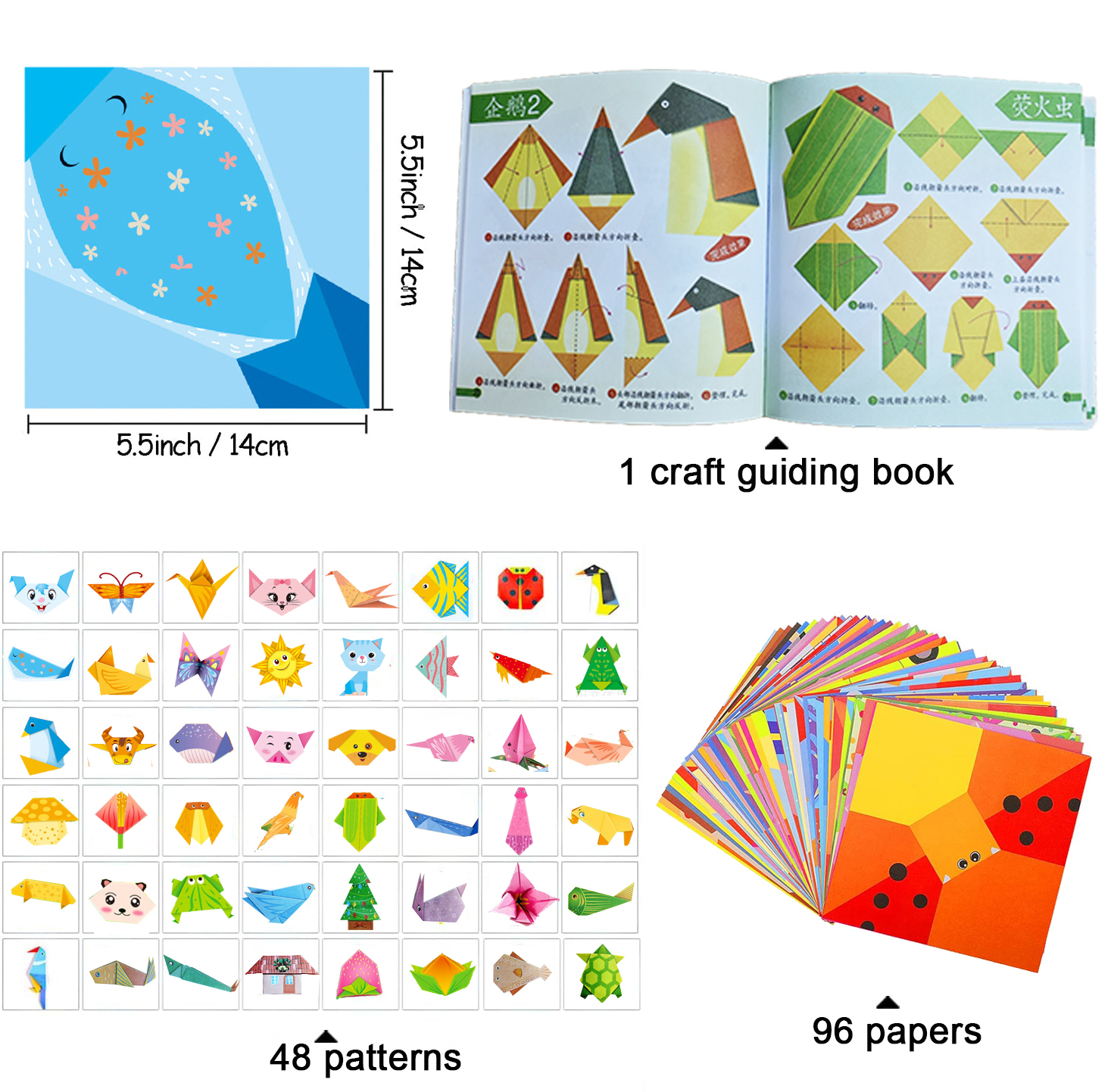 Origami Kit 30/96 Sheets Origa - Art Craft Rainbow 评论和价格