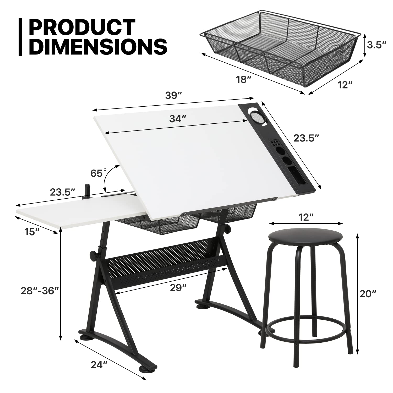 Art Deco Drafting Table, Heigh - Art & Craft Tape 评论和价格
