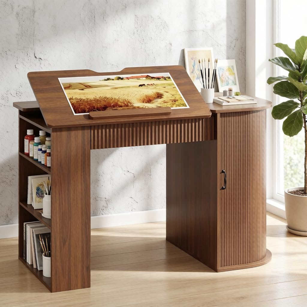 Drafting Table with Storage Ca - Art & Craft Tape 评论和价格
