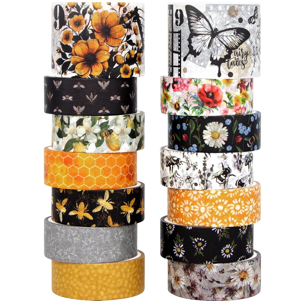 14 Rolls Vintage Bee Floral Bu - Art Craft Journals 评论和价格