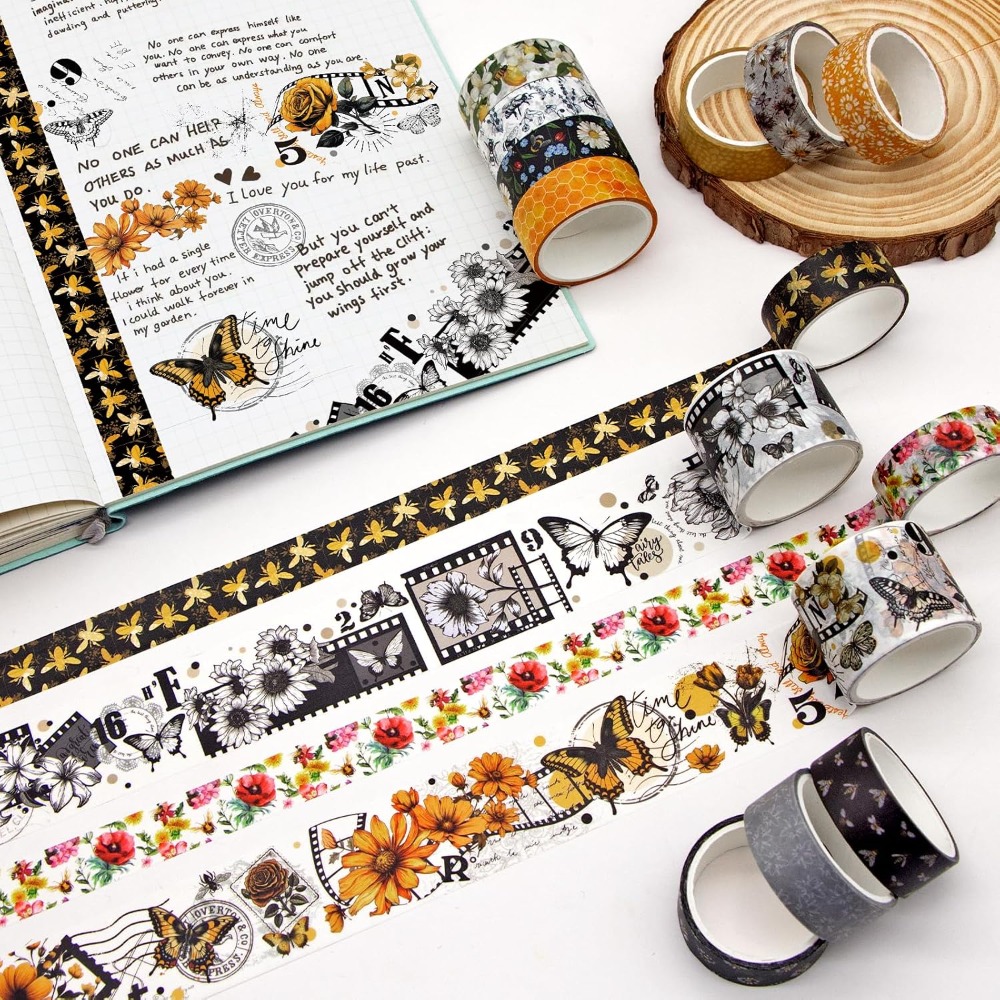 14 Rolls Vintage Bee Floral Bu - Art Craft Journals 评论和价格