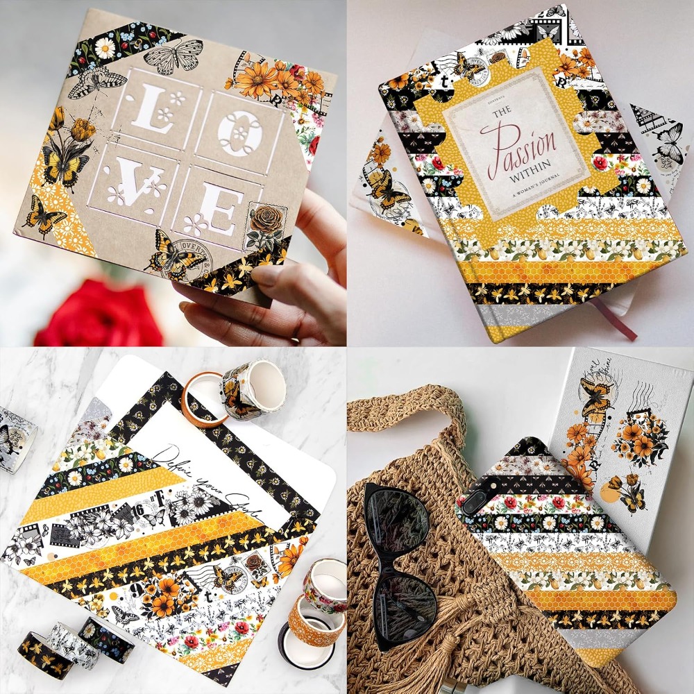 14 Rolls Vintage Bee Floral Bu - Art Craft Journals 评论和价格