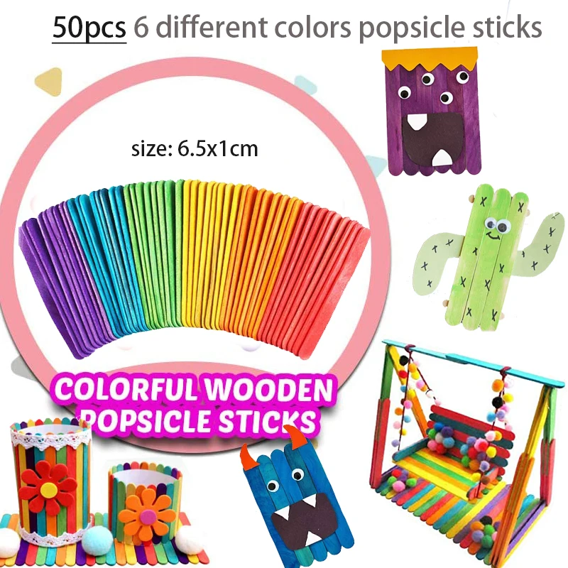 Kids Creative Plush Stick Pomp - Art Craft Rainbow 评论和价格