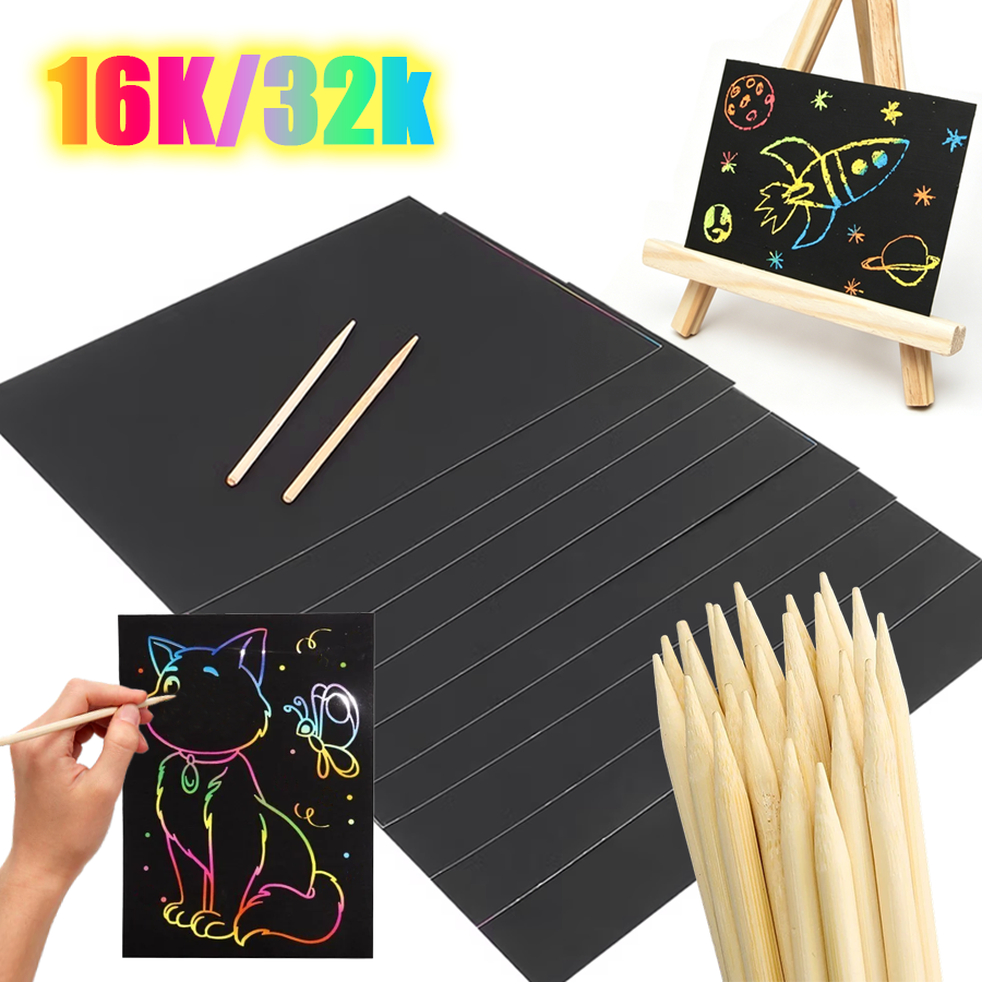 10/30pcs Rainbow Scratch Paper - Art Craft Rainbow 评论和价格