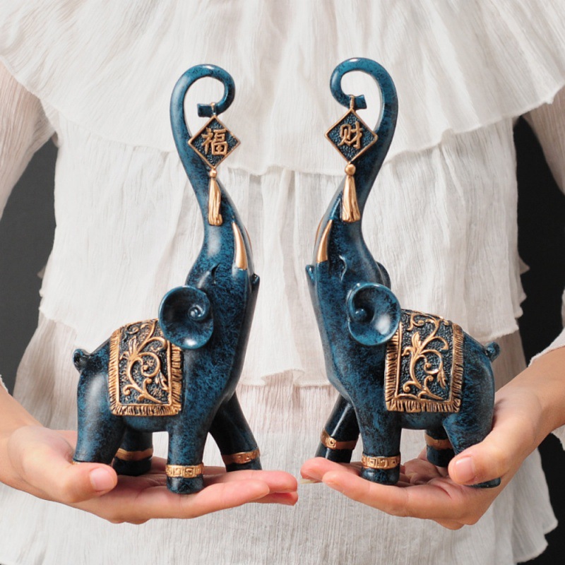 One Pair Chinese Style Lucky W - Art Craft Elephant 评论和价格